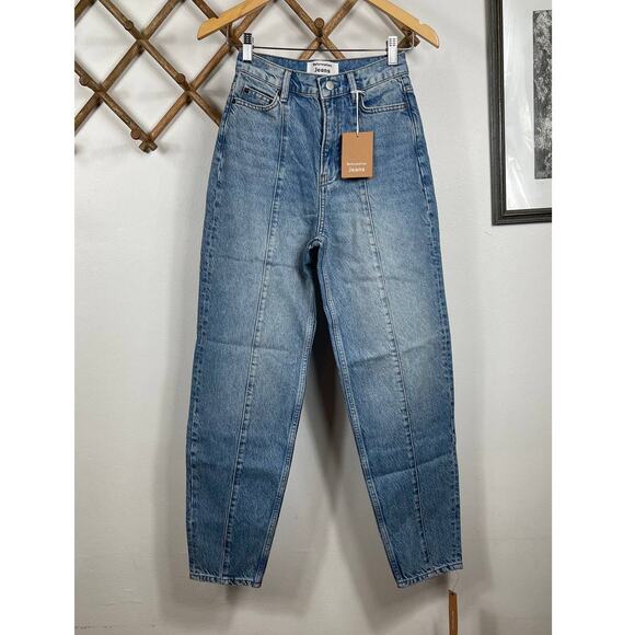 New Reformation Kris Relaxed Curve Seamed Jeans in Montauck Women's Size 23 - Picture 2 of 8